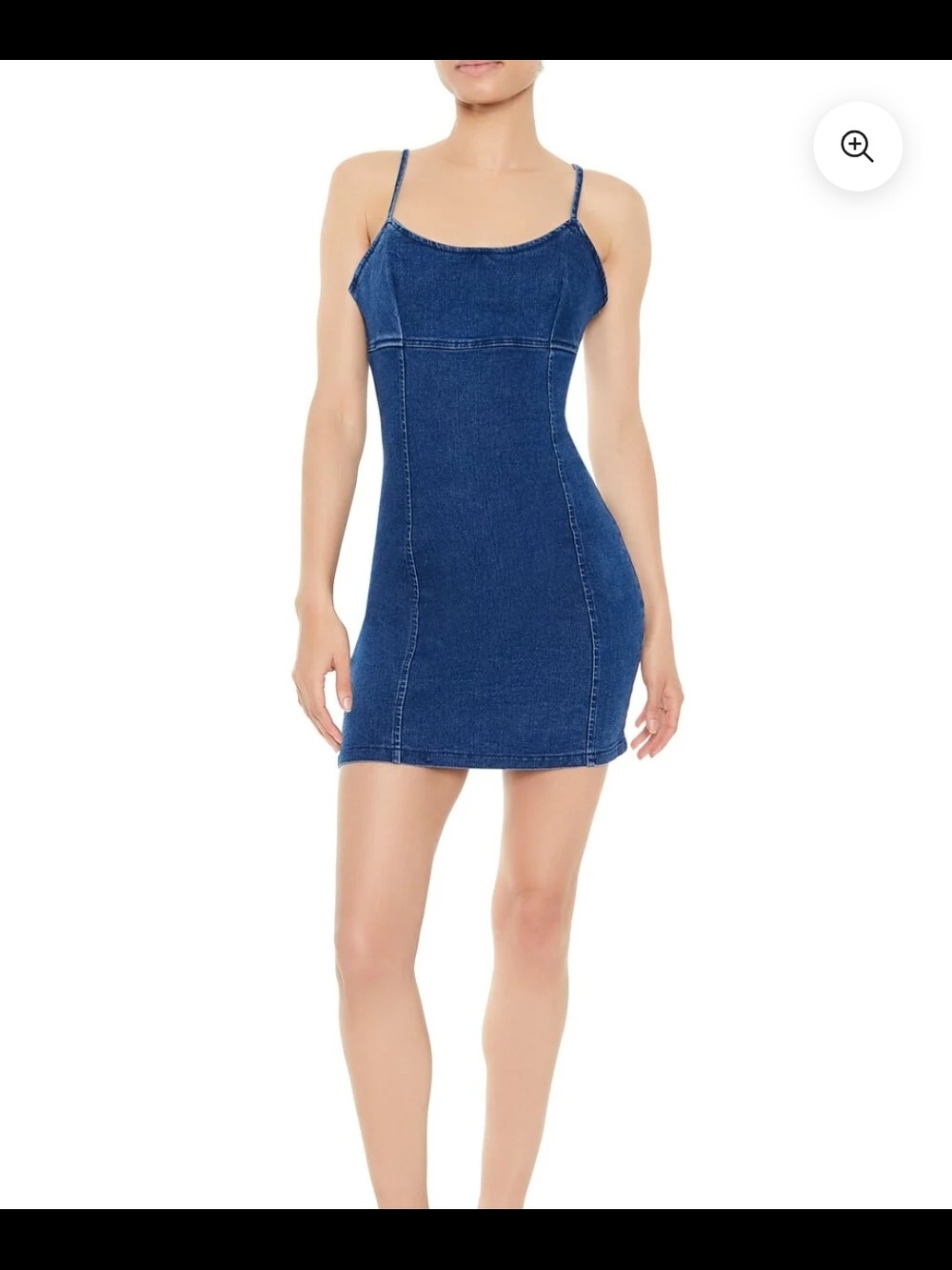 Dark Blue Denim Bodycon Mini Dress